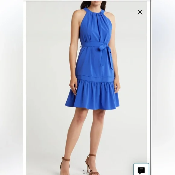 Calvin Klein | Dresses | Calvin Klein Size 2 Commuter Dazzling Blue Halter  Aline Dress | Poshmark